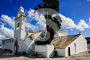 Vlacherna Monastery in Corfu, Greece photo